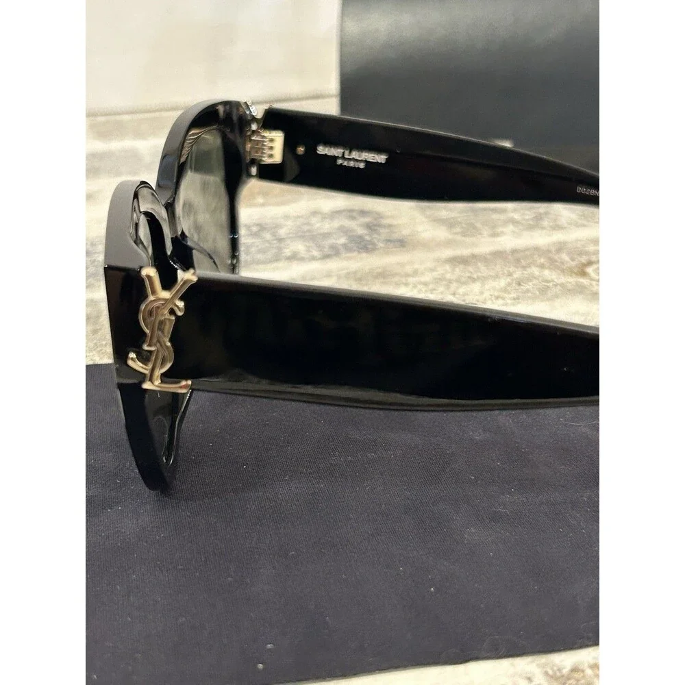 Saint Laurent Monogram SL M95/F Sunglasses 001-Black Gray Made In Italy — New